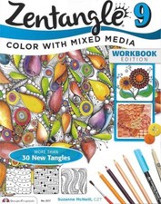 Zentangle 9 Color Mixed Media Workbook Ed. Suzanne McNeill CZT New 30 Tangles