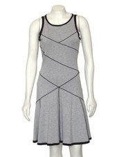 *SALE!* Derek Lam 10 Crosby Gray/Black Knit Sleeveless Fit & Flare Dress size 2