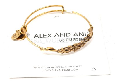 NEW Alex and Ani Elements Earth Rafaelian Gold Adjustable Bangle Bracelet