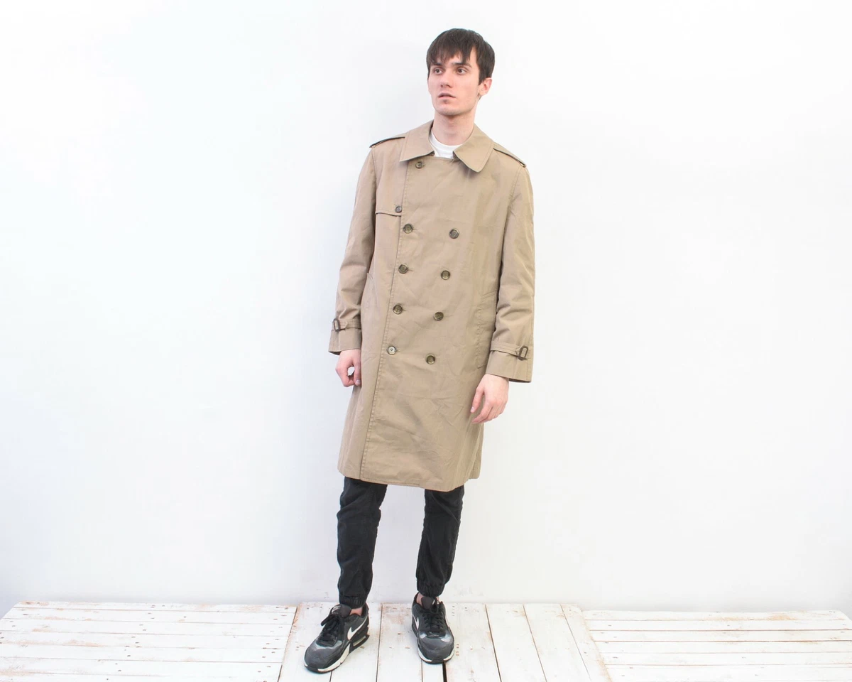 Mens beige trench coat uk sale