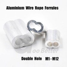 Aluminium Ferrules Double Hole Wire Rope Sleeves Crimping For Wire Rope M1-M12