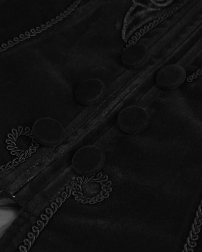 Chaqueta de montar gótica de terciopelo negro de encaje steampunk victoriana de moda del diablo para mujer - Imagen 10 de 13