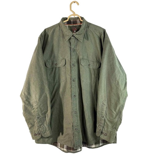RedHead Button Up Shacket Shirt Mens XL Olive Green Collared Long