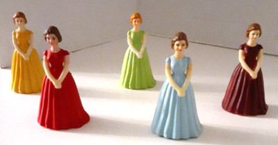 Vintage Debutante Formal Dress Gloves MCM Birthday 60s Cake Topper Hong Kong 3''