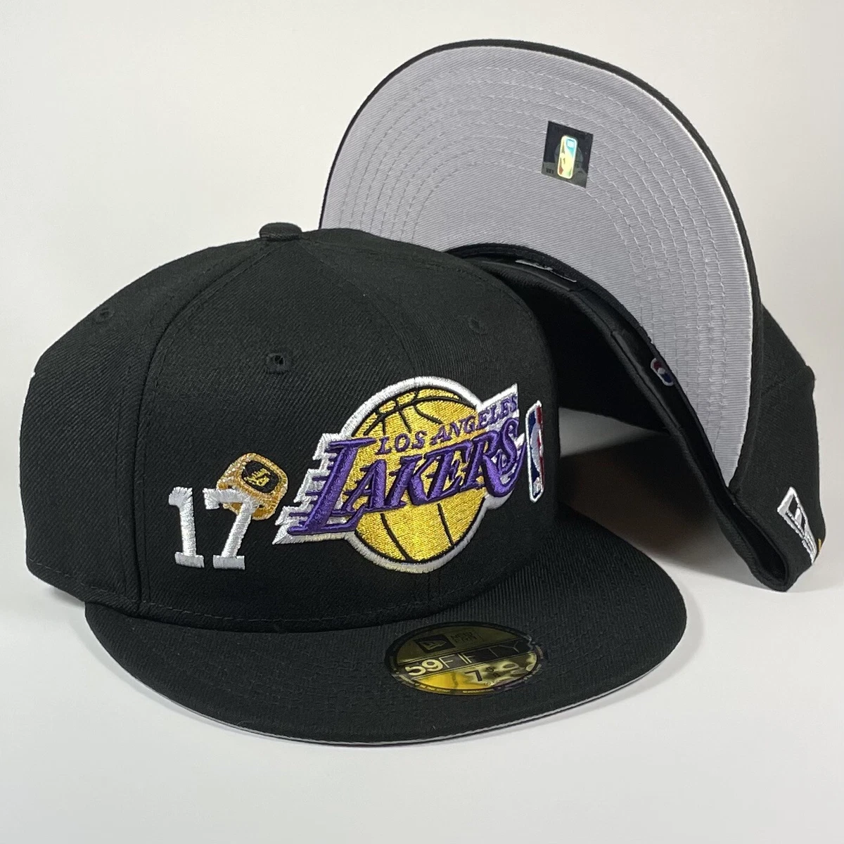 New Era Los Angeles Lakers Count The Rings 59FIFTY Fitted Hat Size 7 5 8 NWT