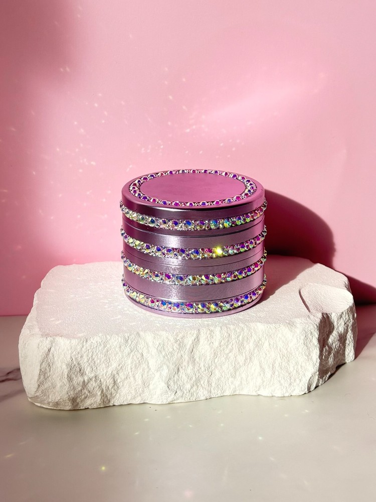 Cute Purple Rhinestone Spice Grinder for Girls