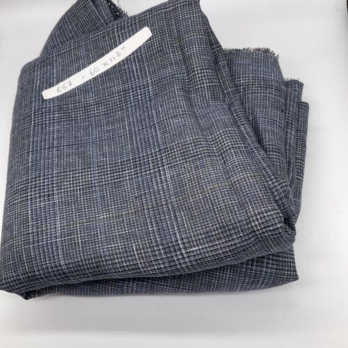 100 % irischer Leinen Stoff Anzug Rock Medium marineblau GrEen braun kariert 60 Zoll x 112 Zoll b57 - Bild 1 von 6