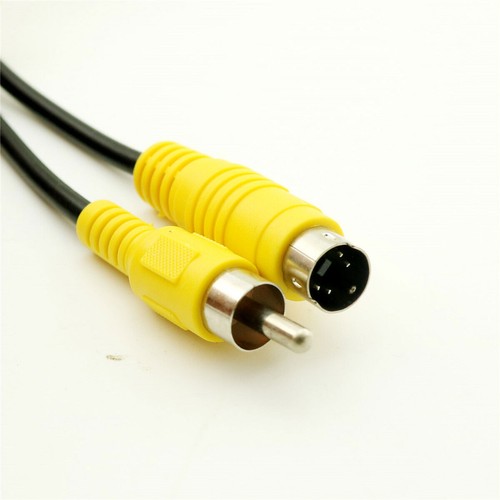 Mini DIN 4 Pin S-Video Male Plug To AV TV RCA Male Audio Video Adapter Cable 5FT - Picture 2 of 5
