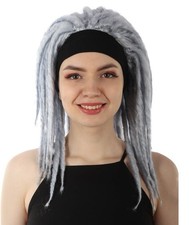 Women's Deluxe Dreadlock Wigs, Dark Grey Color Wigs, Premium Breathable Cap