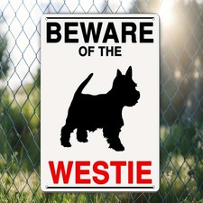 1pc Caution for The Westie Dog Breed Tin Metal Signs Home D cor 8x12, Rustic War