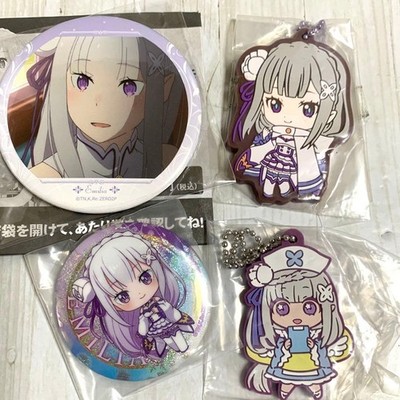Re:Zero Emilia Can Badge Set Unused Storage Lot Anime Collectible Pins