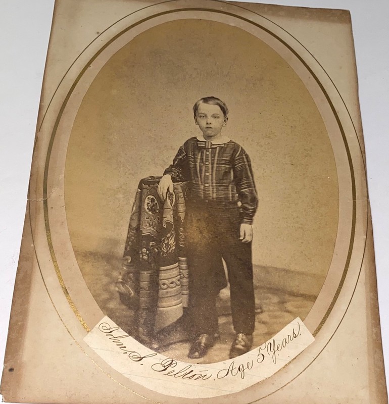 Rare Antique American Civil War Era ID'd Boy John S. Pelton Albumen Photo! CT US