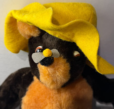 Vtg Possum Trot Honey Bee Bear Plush Teddy Bear Honeybee Nose Yellow Felt Hat