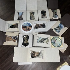 Bradford Exchange Plates Set of 13 Big Cat Plates with Certificates and Boxes