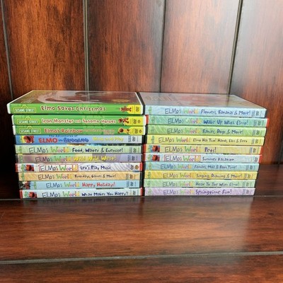 Lot Of 20 Sesame Street DVDs Elmo s World, Holidays, Alphabet, Numbers, Singing