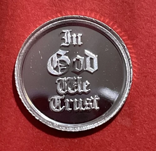 Solid Silver “In God We Trust/Texas”Round Ingot! 1 Gram Fine .999 Pure Silver!