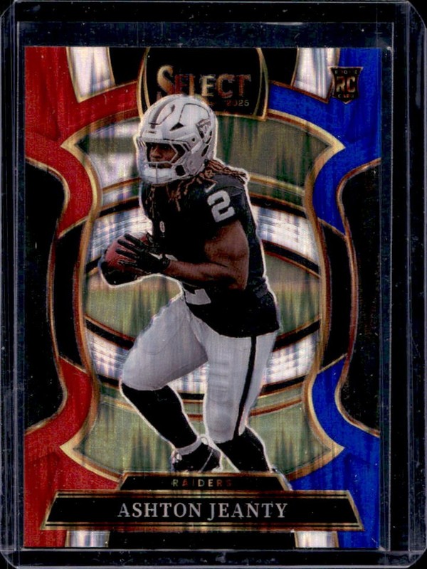 2025 Panini Select Ashton Jeanty Concourse RC Red and Blue Prizm Shock Rookie #4