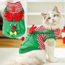 1pc Cat Christmas Clothes Winter Warm Pet Clothes for Small Medium Dogs Elk Sant