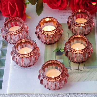 Woho Teelichthalter in Roségold, 6er-Set, für Valentinstagsdekoration, G