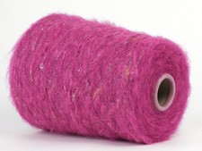76,50 €/kg Konenwolle * Konengarn * Alpaka & Wolle bunte Noppen * Fuxia * Nm 5,5