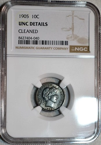 NGC Uncirculated 1905-P Barber Dime, Attractively Toned & Fully Lustrous.
