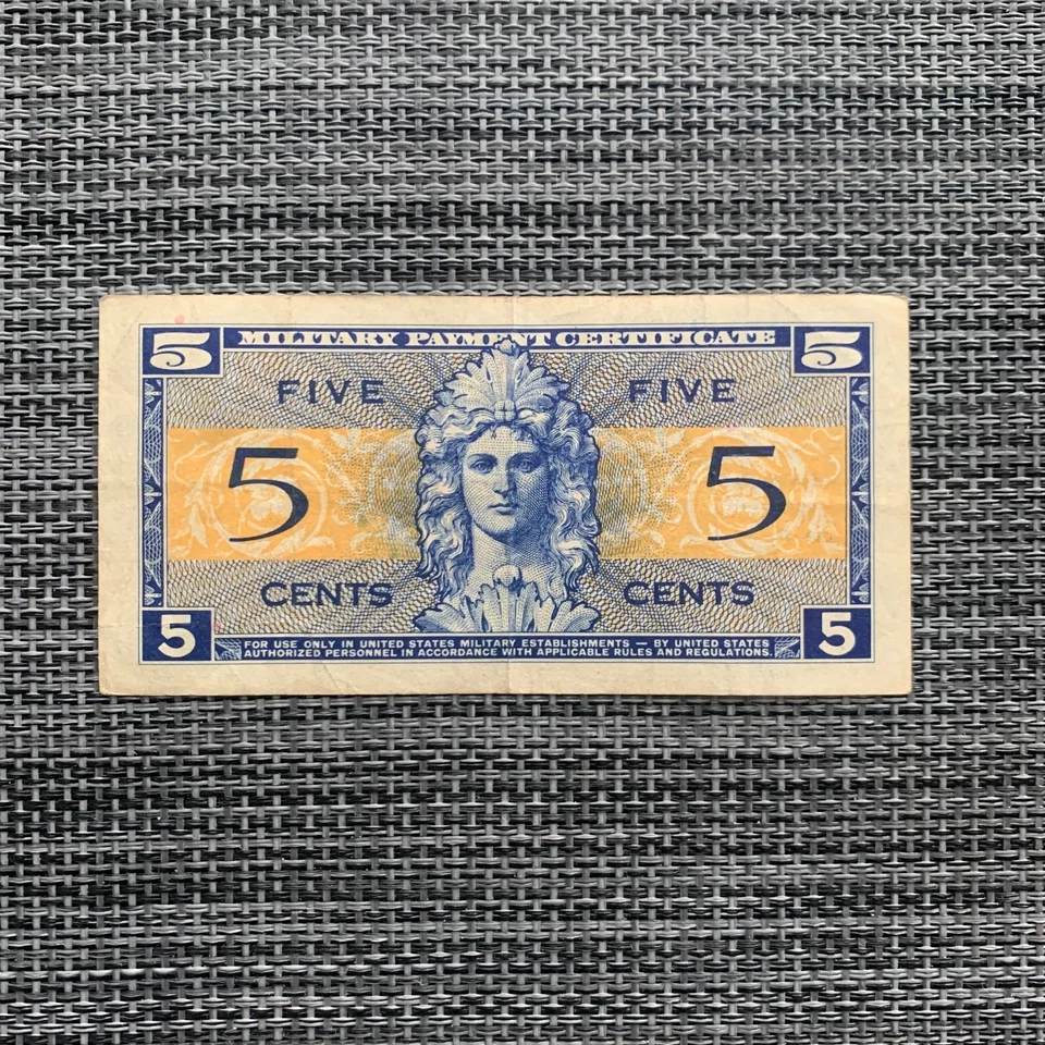 US ARMY 5 Cents Banknote MPC Currency Paper Money Memorabilia Liberty Head Bill - Image 2 of 3