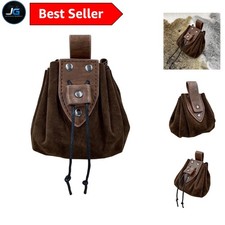 Stylish Medieval Faux Leather Dice Bag  Coin Purse - Unisex Drawstring Design