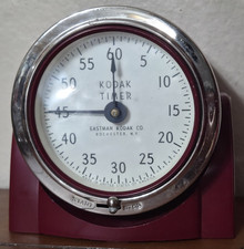 Vintage KODAK Darkroom Timer Red Metal Wind Up Tilt Base Eastman Tested  Works