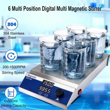 Magnetic Stirrer 6 Multi Position Digital Multi Magnetic Stirrer Mixer 1500RPM