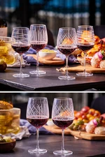 Set of 4 Clear Wine Glasses Stemmed Goblet Style Drinkware