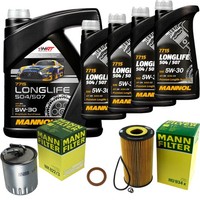 Inspektionspaket 9L Mannol Longlife 5W-30 FüR Mercedes W163 ML 400 CDI W463 G E