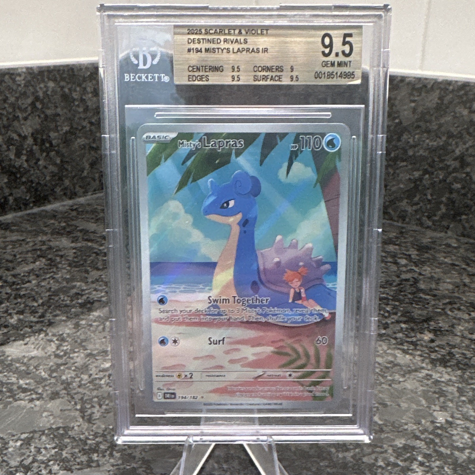 Pokemon Misty's Lapras Illustration Rare Holo 194/182 Destined Rivals BGS 9.5
