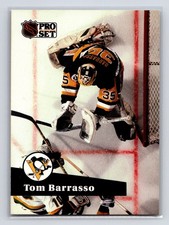 1991-92 Pro Set - Tom Barrasso #186 Pittsburgh Penguins Hockey Card