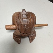 Wooden Guiro Percussion Instrument Lightweight with Striker 5 1/2 x 3 1/2 in