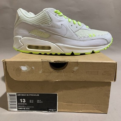 KAWS x Nike Air Max 90 Premium White Volt Men Limited Rare 346115-111 US SIZE 13