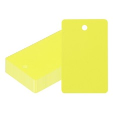 50Pcs 2-1/16" x 1-5/16" Plastic Shipping Tags with Wire Waterproof Blank Yellow