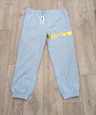 $345 Mens McQ Alexander McQueen Small Foil Logo Jogger Pants Gray XL