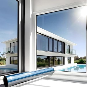 Film Solaire Miroir Argent, Premium 200cm x 90cm. Anti Uv, chaleur kit de pose