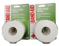 2 ROLLS Band-Aid Hurt-Free Self-Adherent Elastic Wound Wrap 2"X82" EACH SEALED