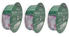 3Pack Kirkland Wire Edged Sheer Ribbon with Multicolor Dots 50 yards 1.5 inches