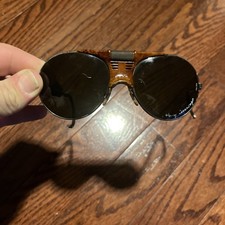 NOS vintage C B  390 WALTER CECCHINEL glacier sunglasses - France 90's - Leather