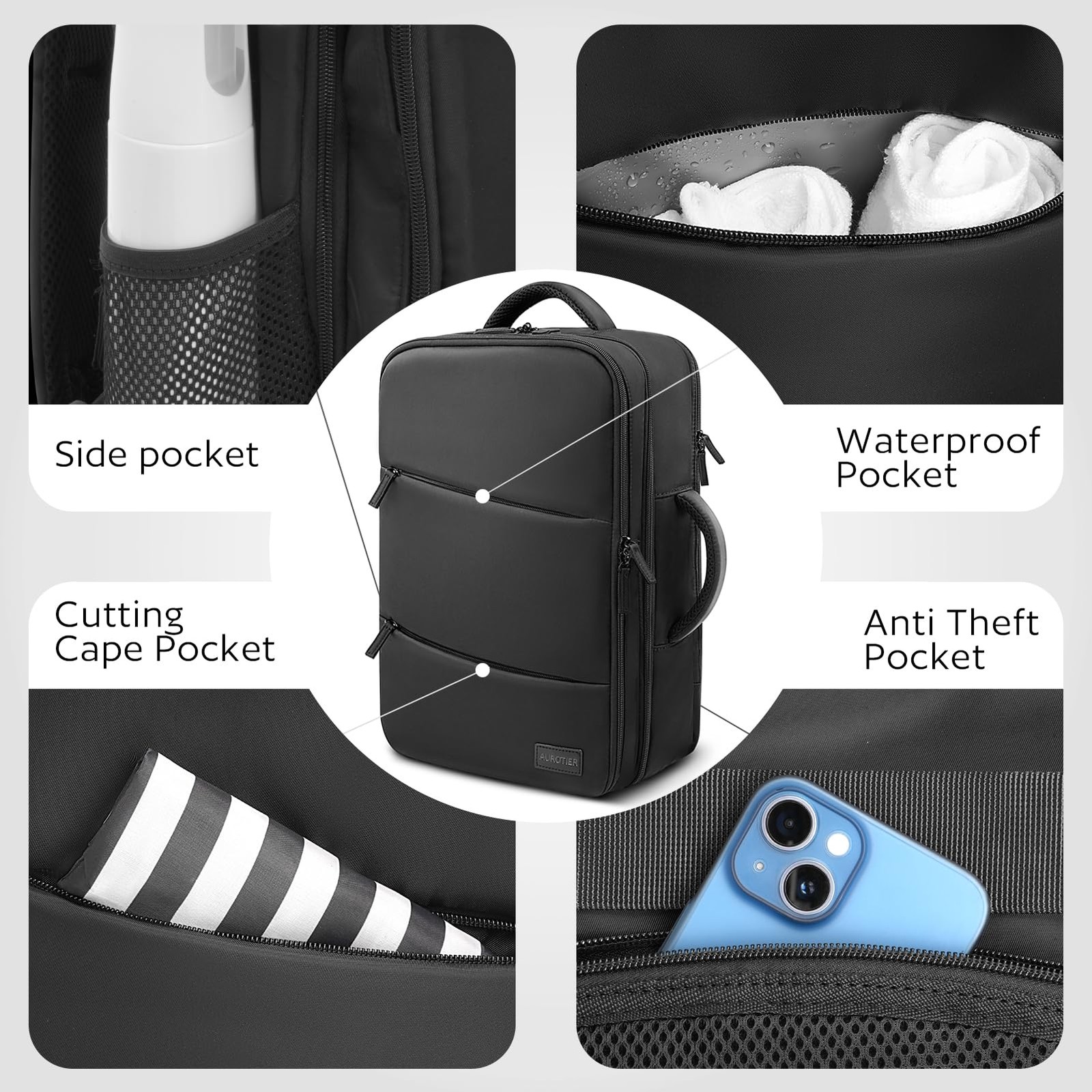 Portable Barber Bag with Insulated Pocket, USB Charging, Water-Resistant