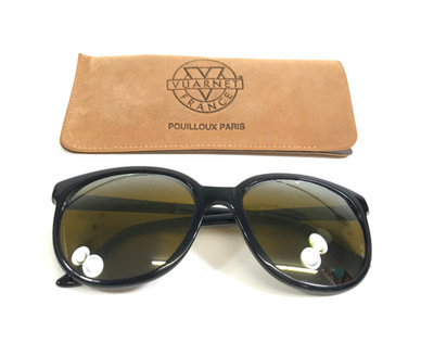 Vintage Vuarnet Sonnenbrille Pouilloux 002 Schwarze Rahmen W / Gold Bi