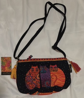 NWT Laurel Burch Cat Purse Black, Red, Orange