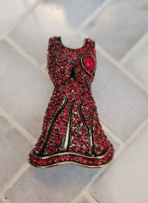 * SALE * Heidi Daus Inspired Women's Heart Disease Awareness Red Dress Brooch