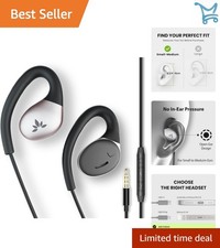 Open Ear Earbuds Wired 3.5mm AUX Mic Hooks for Women Kids Men, Small Ears
