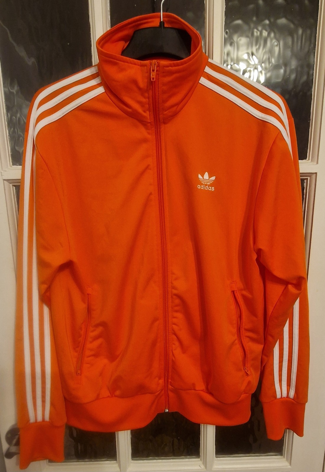 Adidas Vintage Firebird Orange/White Track Jacket Size M Men's Rare Retro