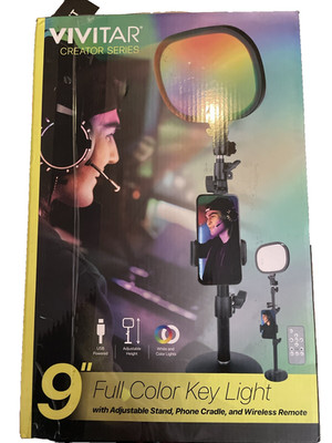 Vivitar 9'' Full Color Key Light Adjustable Stand Phone Cradle & Wireless Remote