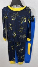 Pok mon Pajama Set Boys Size 4 Long Sleeve Top/ Pants Blue Cotton New