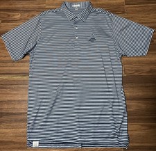 Peter Millar Men's XL Pinehurst No 2 Golf Polo Shirt Blue Striped Performance
